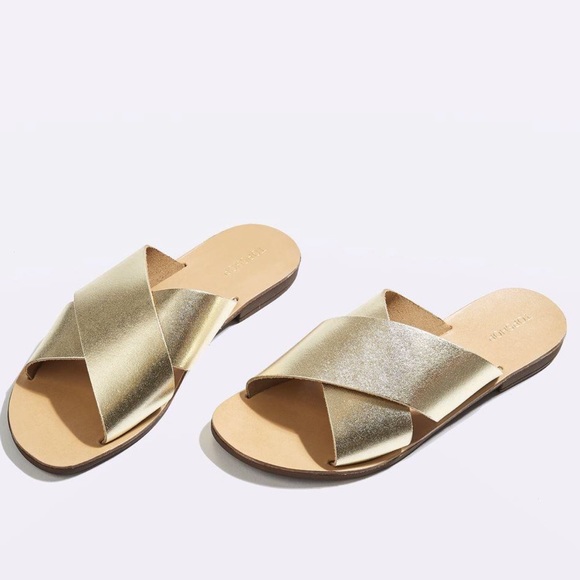 Topshop Shoes - Topshop gold slip on sandals Topshop Shoes - Topshop gold slip on sandals